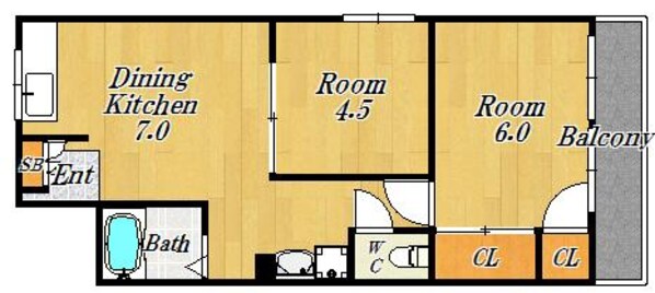 かなやマンションの物件間取画像